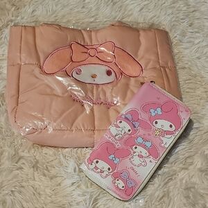 Hello Kitty And Friends My Melody Tote Bag Shoulder Handbag & Wallet 2-Piece Set